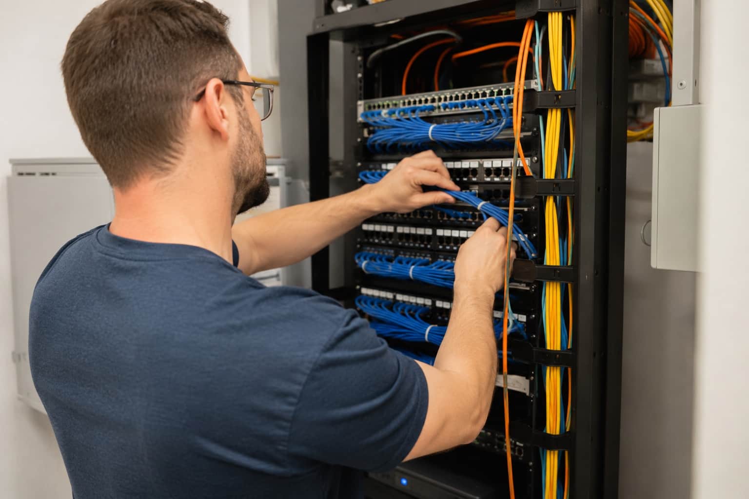 Structured cabling in a Suzor IT rack